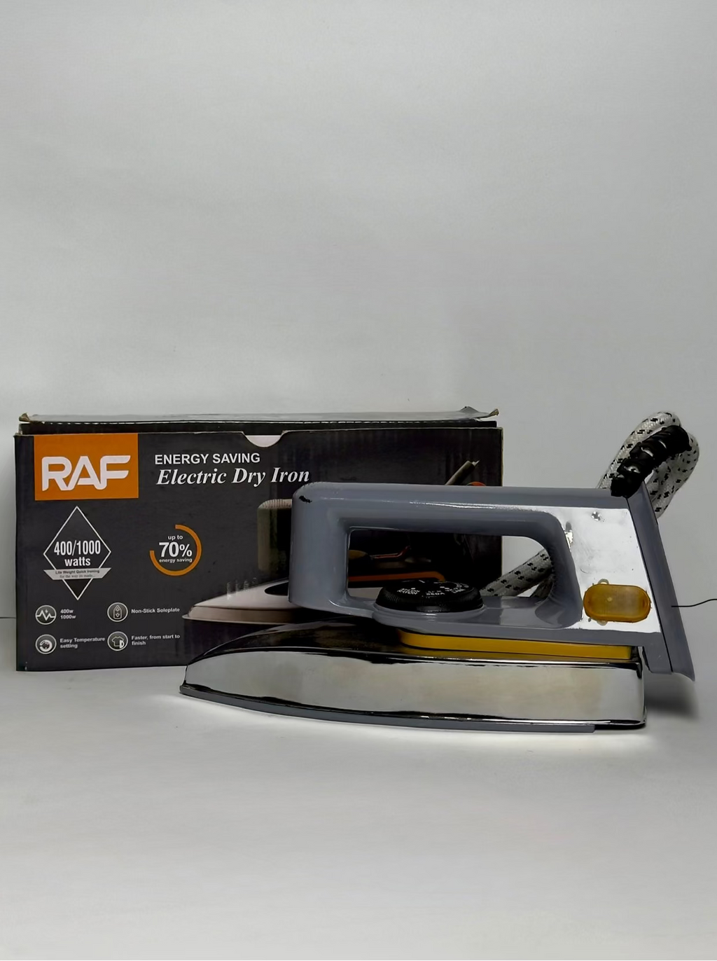Dry Iron 400-1000W by RAF | Adjustable Speed Knob, Indicator Light & Lightweight Design